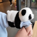 Plush panda slap bracelet doll for kids made of soft fabric worn on the wrist - Little Panda Slap Bracelet