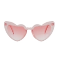 Gafas de sol de corazón rosa con purpurina y cristales degradados de moda - Montura Rosa Transparente con Purpurina Lentes Rosas