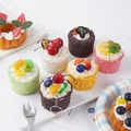 Realistic mini mousse cake pendant collection with fruit toppings and keychains - Colorful