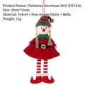 Weihnachtselfen Mädchen Puppe in rotem Kleid und gestreiftem Hut als Baumschmuck Anhänger - Girls / Rot