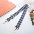 Adjustable navy and white striped striped shoulder strap with gold metal buckles for handbags - Navy Blue/White Stripes