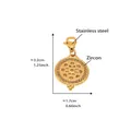 Golden stainless steel ocean style pendant with yellow zircon and floral hollow pattern - D188-5 Gold Zircon Pendant