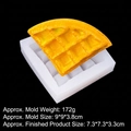 Triangle waffle silicone mold for baking and soap making, mold size 9x9x3.8cm - Clear