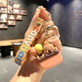 Cute Capybara silicone keychain with colorful strap and 3D doll charm on hand - B199-3 Balloon