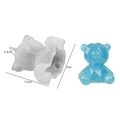 3D geometric bear silicone mold with blue resin finish showing dimensions 7.3cm x 5.3cm - Diamond Bear / Silicone Mold