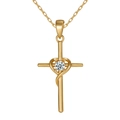 Collana con croce infinito in argento 925 dorato con cuore e moissanite lucida - Stile B Cuore Croce / Oro
