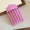 Pink matte hair comb for volume and natural styling with a minimalist six-tooth design - Hair Clip - Purple - Large Size