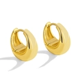 Boucles d'oreilles créoles gouttes dorées polies au design minimaliste et épuré moderne - Doré