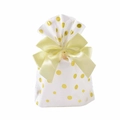 Sacchetti regalo trasparenti con pois dorati e un fiocco di nastro giallo decorativo - Pois Dorati / 14*20*6cm (Incluso Nastro)