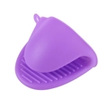 Heat-resistant purple silicone oven mitt in shell design for safe kitchen handling - Purple (Single)