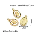 Collana con pendente ovale Vergine Maria in rame placcato oro 18K con zirconi multicolore - Stile C / Solo Ciondolo (Senza Catena)