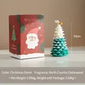 Christmas tree shaped scented candle in green finish with cedar scent and gift box - Style 4 Christmas Green - Northern Cedar