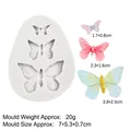 Molde de silicona de mariposa en tres tamaños para pasteles fondant y resina epoxi - Estilo Mariposa (15-15 Gris)