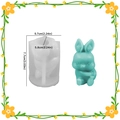 Cute bunny silicone mold for DIY resin Easter rabbit candle making in mint green finish - Rainy Day Rabbit 004