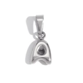 3D bubble letter A pendant in polished silver stainless steel finish - Steel-A