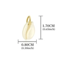 Polished cream shell pendant with gold ring, measuring 1.70cm height and 0.80cm width - Creamy White Shell (A0003601)