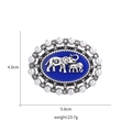 Vintage elephant family enamel brooch with white pearls and crystals, size 5x4cm - Elephant Enamel Style (XD11186)