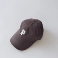 Dark grey cotton kids baseball cap with white embroidered P letter in Korean style - 50-52CM / P Letter Embroidery / Gray