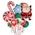 Christmas balloon set featuring Santa Claus, candy cane, and snowflakes for holiday decor - Crooked Hat Santa