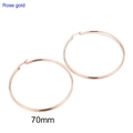 Minimalist 70mm large round hoop earrings in polished rose gold stainless steel - 70mm (KE102875-WGJM) / Rose Gold