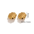 Golden 8mm flower petal bead spacer with 1mm hole made of stainless steel for DIY jewelry - No.102 (8mm) / Gold