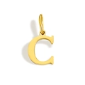 Polished golden stainless steel pendant featuring a minimalist capital letter C charm - Letter C (Gold)