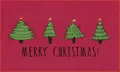 Close-up of red Christmas doormat with cartoon trees and Merry Christmas text - 40*60cm / Christmas Decor-Red Four Trees