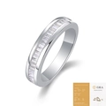 Bague élégante en argent S925 avec diamants baguette et un certificat d'authenticité GRA - Taille US 9 / Style de Rangée de Moissanite Premium (avec certificat GRA)