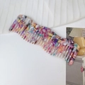 Elegant marble-textured acetate hair comb with wide teeth and wave shape design - 7# Multi-color
