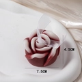Burgundy and white gradient rose scented candle with white organza ribbon bow - Gradient Dark Red