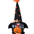 Halloween gnome with black pointed hat and orange pumpkin doll plush ornament - Boy Style-Black Hat With Pumpkin