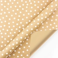 Brown kraft gift wrapping paper roll with elegant white polka dot patterns - Dot