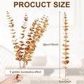 38cm Golden artificial eucalyptus leaves for Christmas and wedding home floral decor - Gold