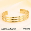 Übertriebenes goldenes dreilagiges offenes Edelstahl-Armband für Damen im Retro-Stil - Geometrischer Gravurstil (KB185440-LO)