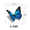 3D blue butterfly temporary tattoo sticker S-040 with realistic 3D shadow effect - 3D Blue Butterfly Style (S-040)