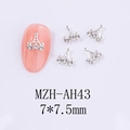 Détail de bijoux nail art couronne argentée avec strass et affichage taille 7x7,5mm - Style de Couronne (AH43)