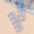 Coppia di divaricatori per dita in silicone blu traslucido con glitter per pedicure - Blu