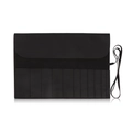 Foldable large capacity black PU leather makeup brush bag with multi-slot organizer - 10-Slot Black Insert Bag