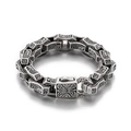 Bracciale a catena retrò in acciaio inossidabile 304 per uomo con motivi totem vintage - 25cm Argento Antico