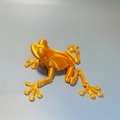 Macro detail of 3D printed orange frog model showing clear manufacturing layer textures - Frog / Silk Orange