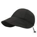 Women's black quick-dry sun hat with wide brim and adjustable toggle drawcord - Adjustable / Black