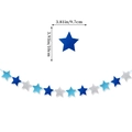 Blue and silver glittering star garland decoration for boys birthday party venue - Royal Blue Five-Pointed Star Garland