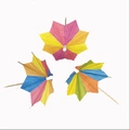 Pack de 3 sombrillas de papel de colores para decoración de frutas y repostería - Palillo de Sombrilla Octagonal 10cm