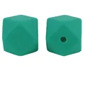Perline in silicone ottagonali verde scuro 17mm per massaggiagengive e fai-da-te - 28# Verde Scuro