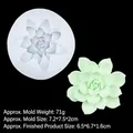 Lotus flower succulent silicone mold with light green finished craft item 17-891 - 1# Succulent / Clear