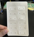 Close-up of a 12-hole jewelry display card for earrings with Fashion Jewelry text - Pearly Style (7.5x12cm)