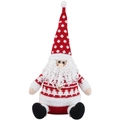 Bambola di peluche gnomo di Babbo Natale con cappello rosso e maglione a righe decoro - Babbo Natale / Pezzo Singolo