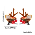 Brown reindeer antler hair clips with pine cones and berries for Christmas party style - Pine Cone Mushroom Brown Antler