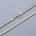 Sleek silver stainless steel flat herringbone snake chain necklace with lobster clasp - 3mm Width - 50cm Length / Steel