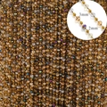 3mm und 2mm Bernsteinfarbene Kristallperlenkette in Gold für DIY Schmuckherstellung - Bernstein/Gold Kristallperlen (3mm+2mm)(2)